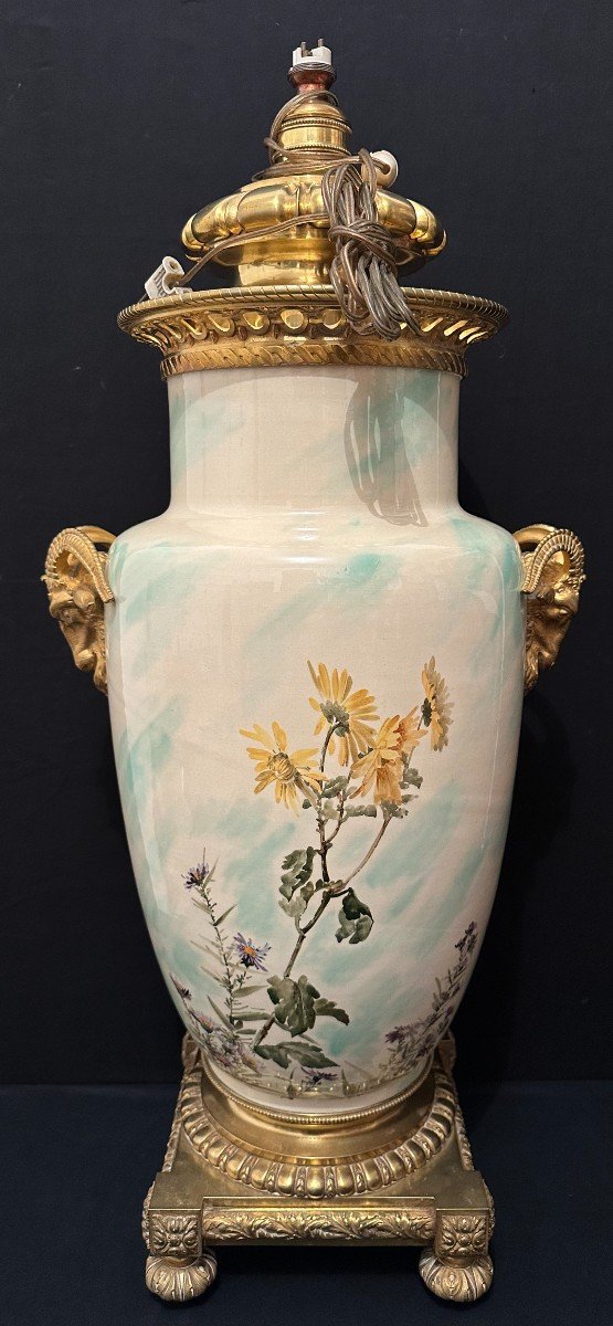 Very Important Keller And Guérin Lunéville Lamp Vase 80 Cm Mounted Gilt Bronze 1880-photo-3