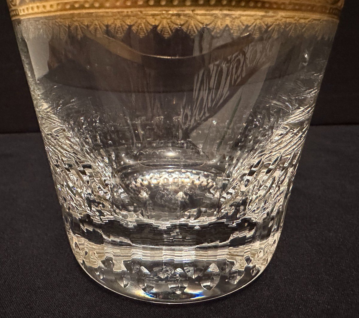 6 Verres à Whisky Cristal Doré Saint Louis Modèle Thistle-photo-4