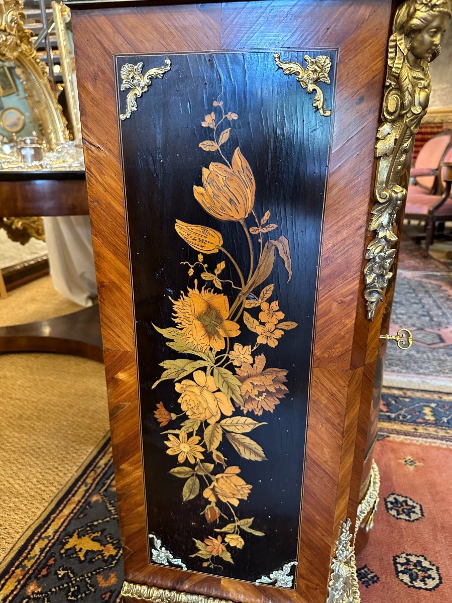 Furniture  One Door Marquetry Napoleon III Period-photo-4