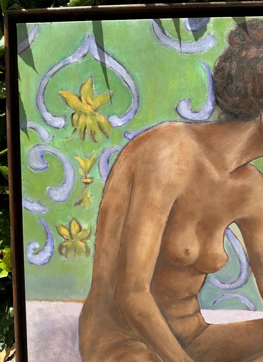 Painting Young Naked Woman By Jean-pierre Ballagny 1991 Saint-barthélemy Antilles-photo-3