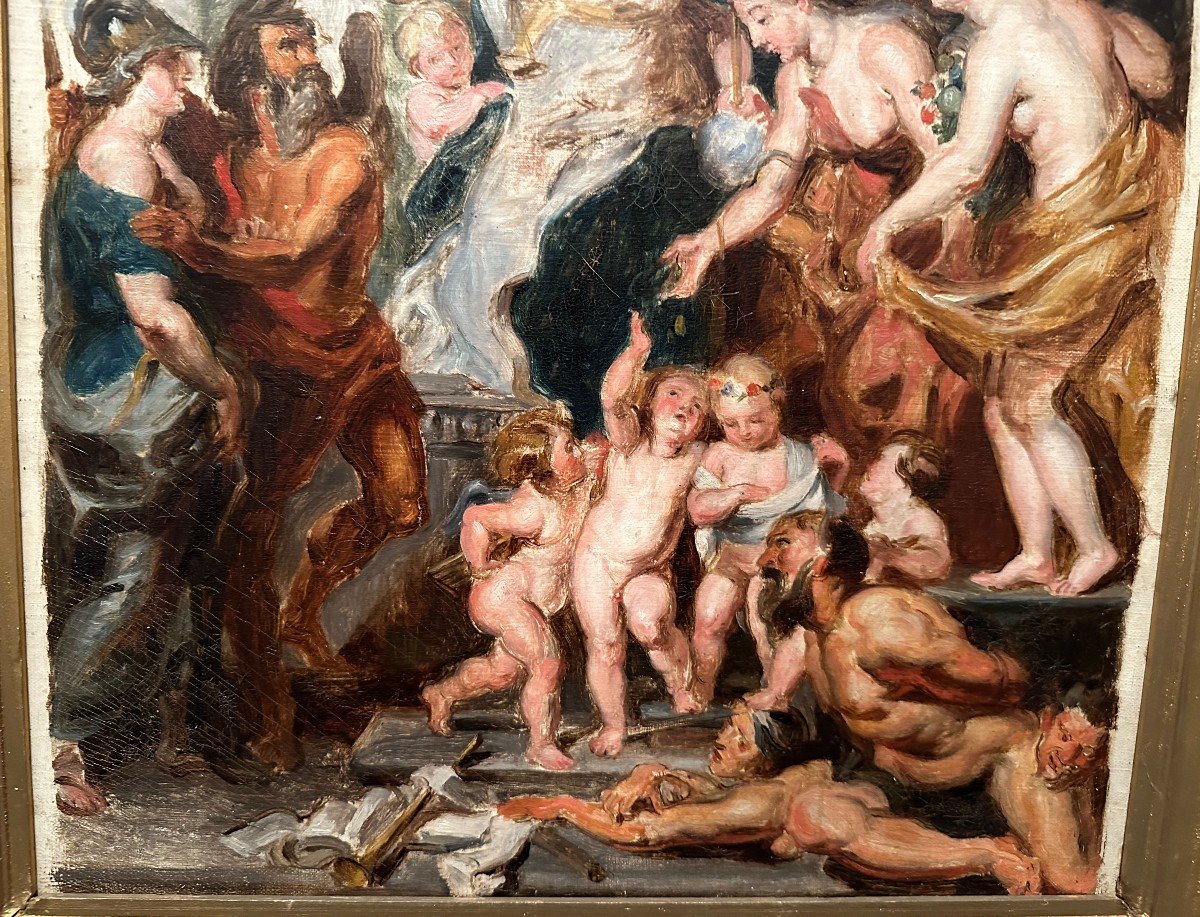 Painting The Happiness Of The Regency Of Marie De Medici After Peter Paul Rubens -photo-1