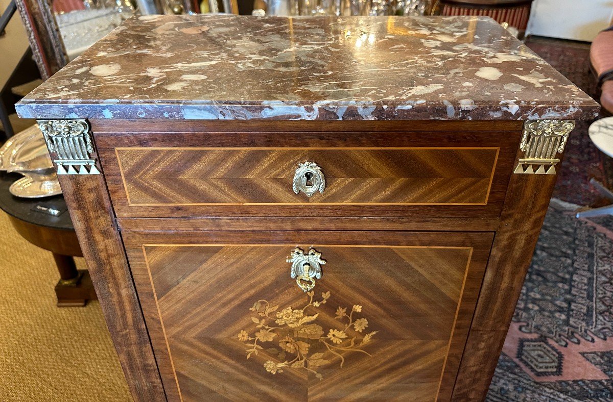 Small Lady's Secretary, Louis XVI Style, Mahogany Marquetry, Late 19th Century-photo-2