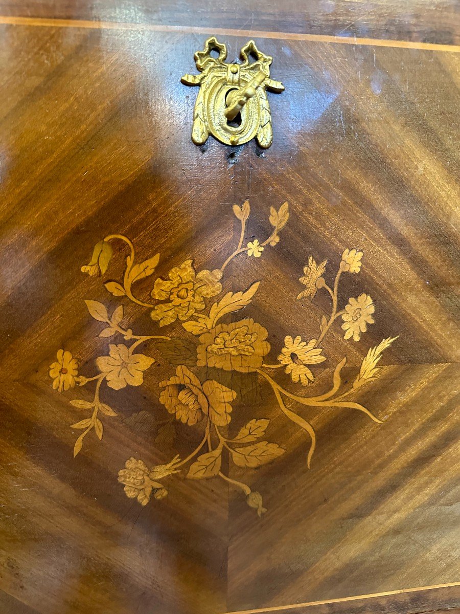 Small Lady's Secretary, Louis XVI Style, Mahogany Marquetry, Late 19th Century-photo-5