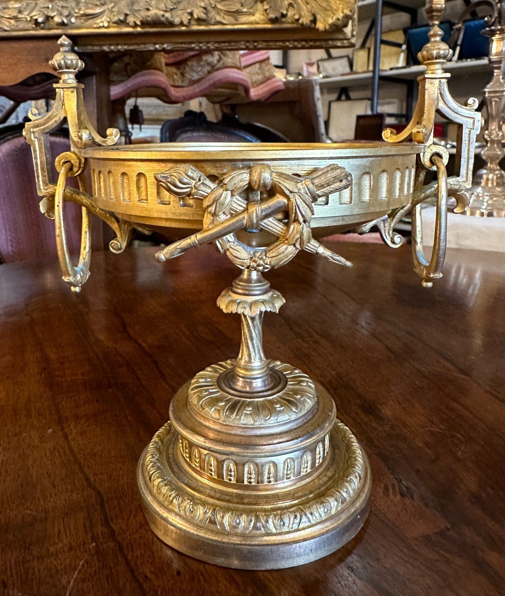 Pair Of Gilt Bronze Cups Napoleon III Period 19th Century-photo-1