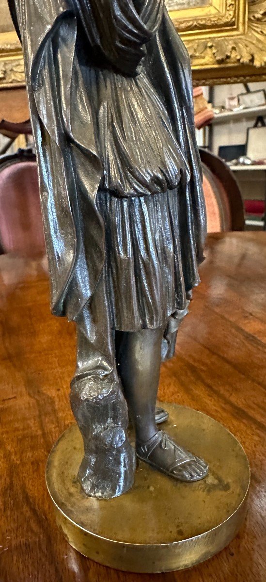 Small Bronze Woman Artemis Diane De Gabies Cast 19th Century-photo-7