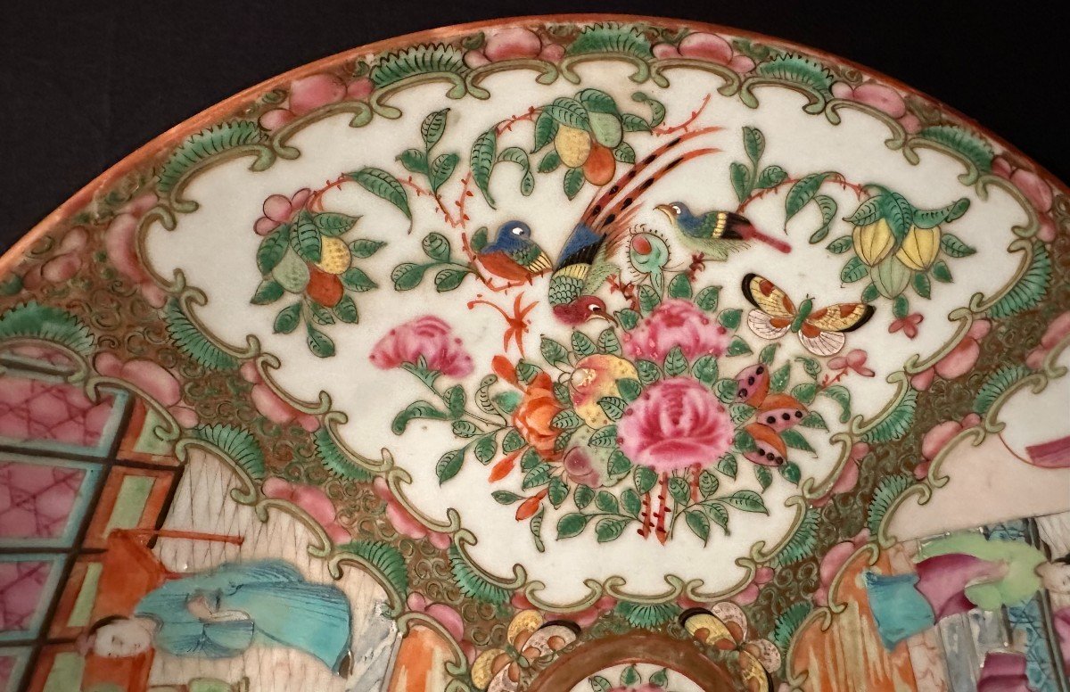 Chine Grand Plat  Porcelaine En Émaux De Canton Fin XIXème-photo-3