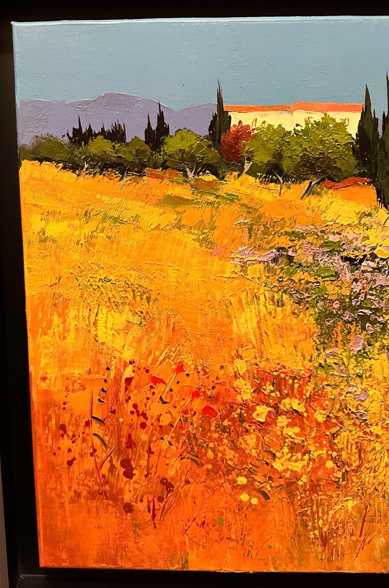 Tableau Mas Fleuri En Provence Par Francis Riehl XXème-photo-3