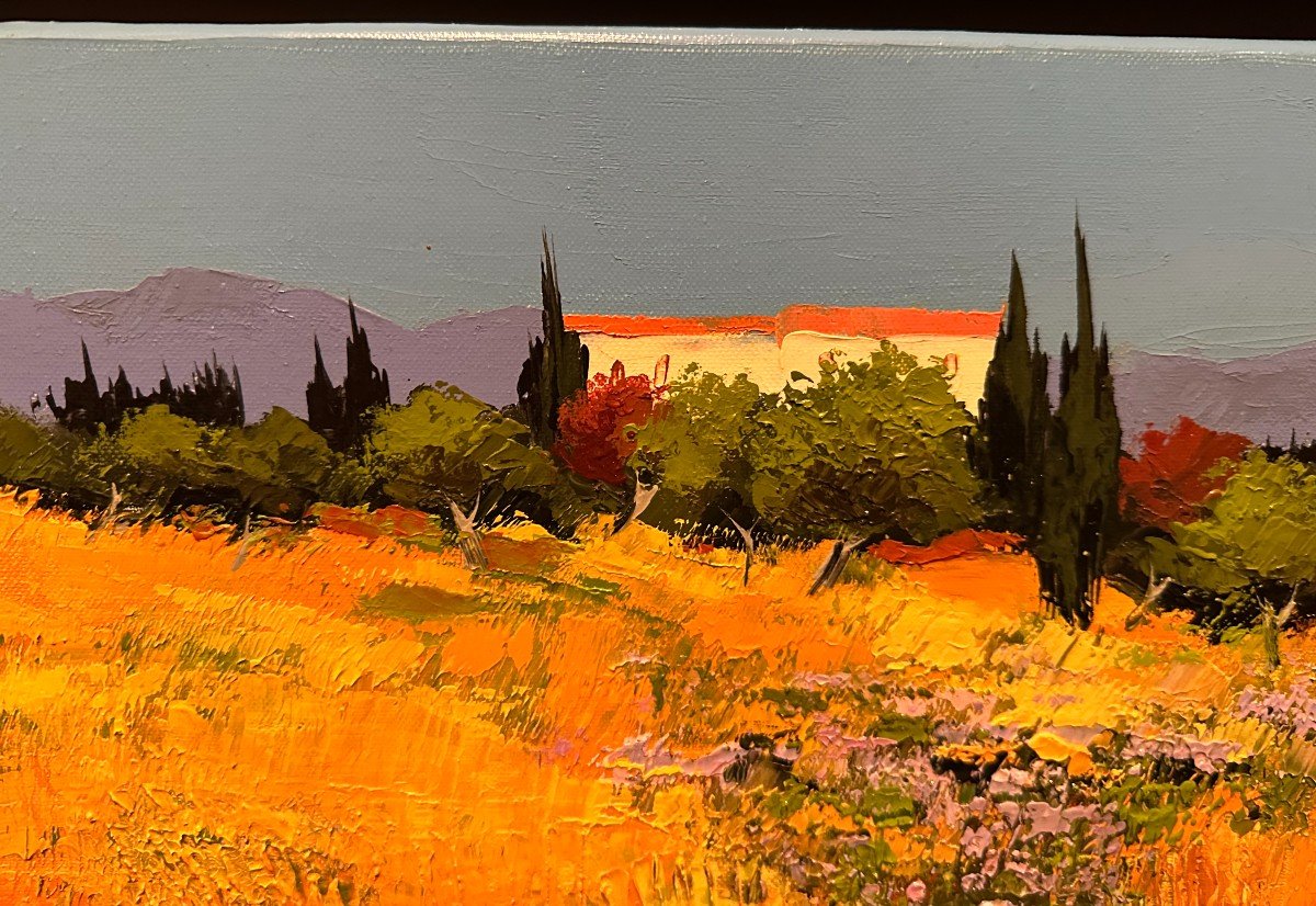 Tableau Mas Fleuri En Provence Par Francis Riehl XXème-photo-2