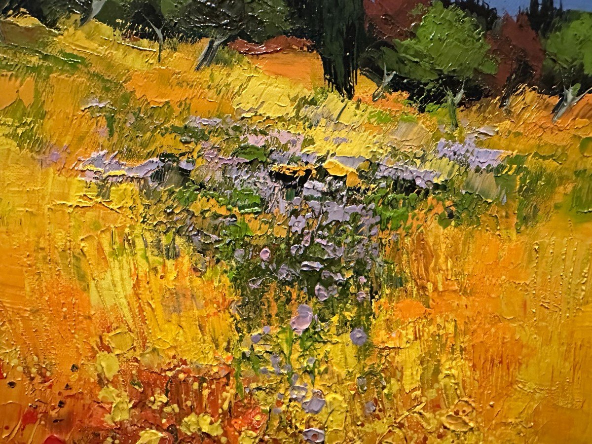 Tableau Mas Fleuri En Provence Par Francis Riehl XXème-photo-5