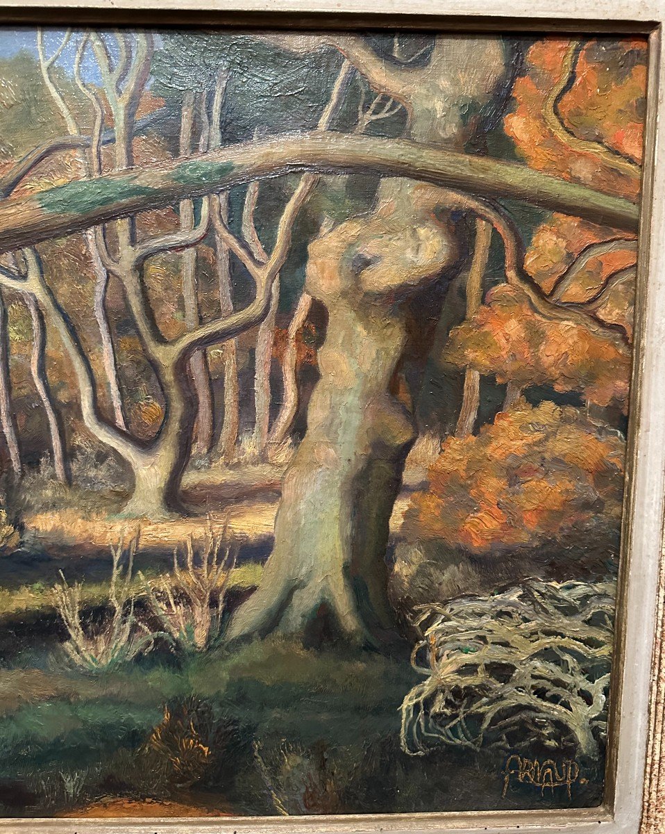 Tableau Automne Dans La Forêt De Chizé Par Gérard Arnaud 1952-photo-1