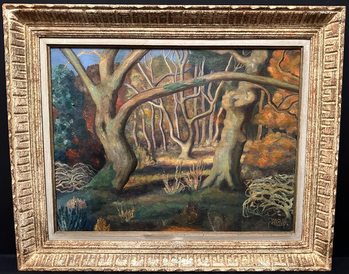 Tableau Automne Dans La Forêt De Chizé Par Gérard Arnaud 1952