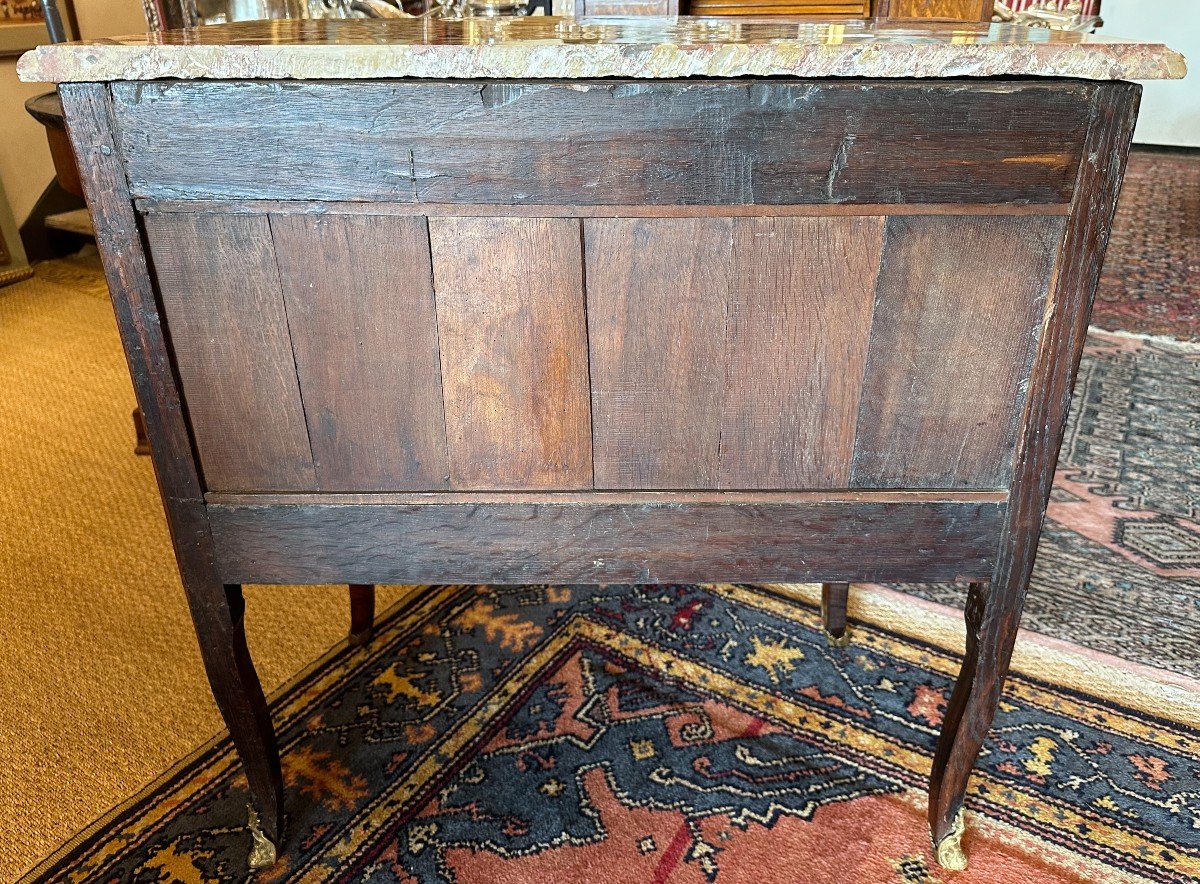 Small Louis XV Parisian Marquetry Chest Of Drawers, 18th Century-photo-8