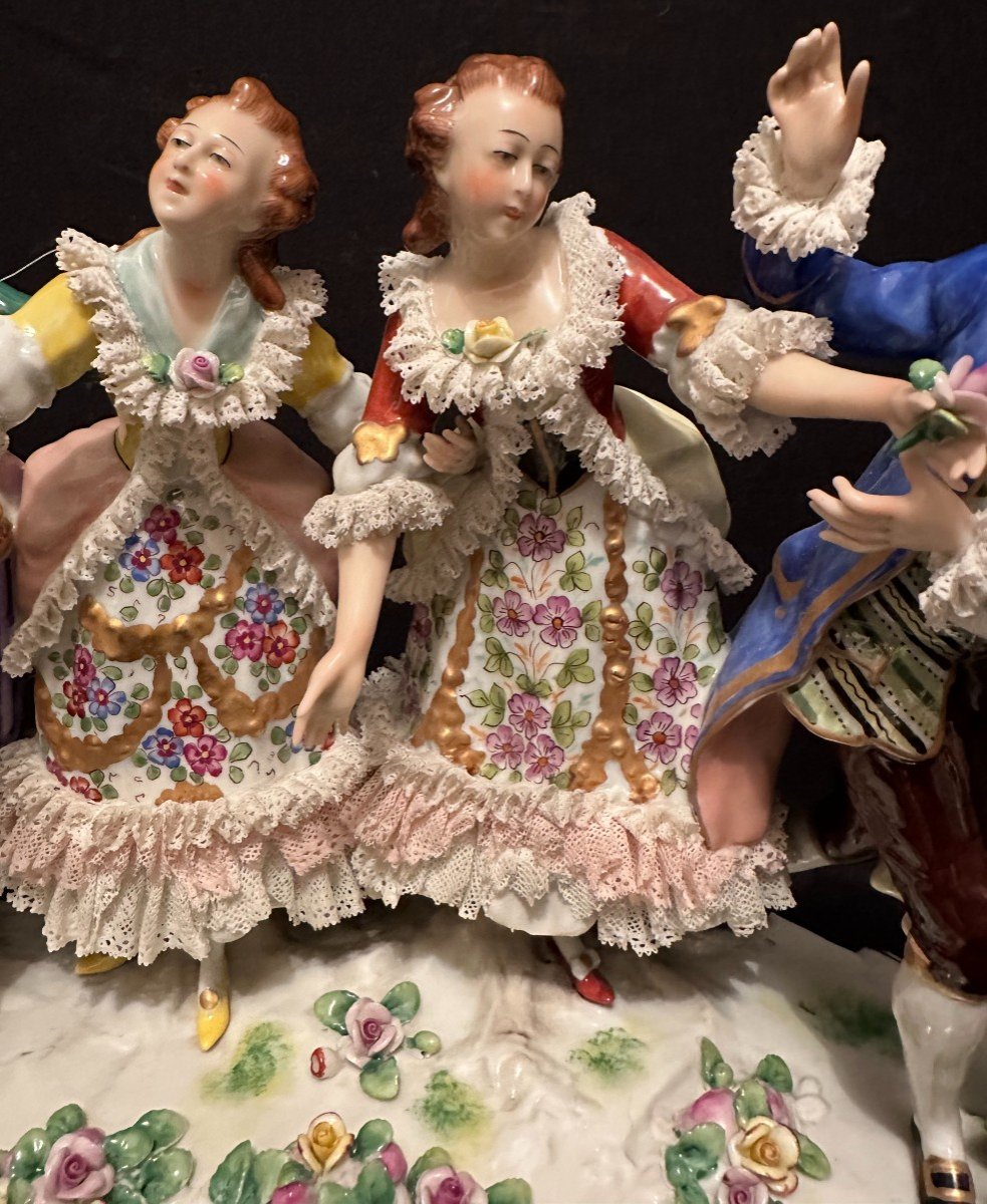 Important Porcelain Group By Sitzendorf Saxony Germany-photo-4