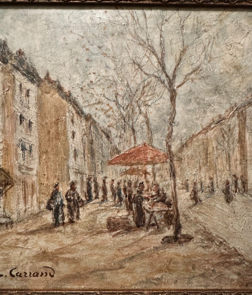 Louis  Hilaire Carrand Tableau Scène De  Marché Boulevard De La Croix- Rousse à Lyon-photo-4