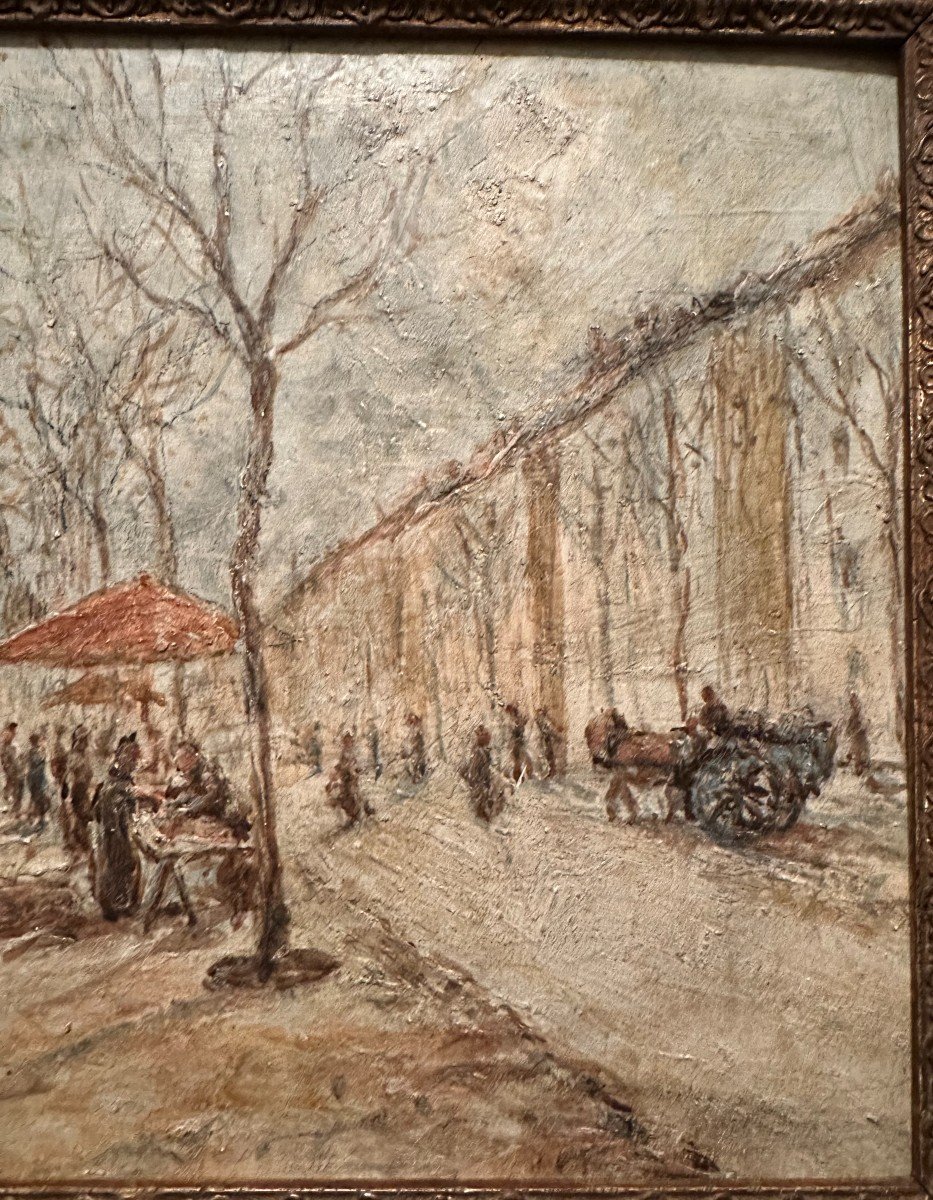 Louis  Hilaire Carrand Tableau Scène De  Marché Boulevard De La Croix- Rousse à Lyon-photo-1