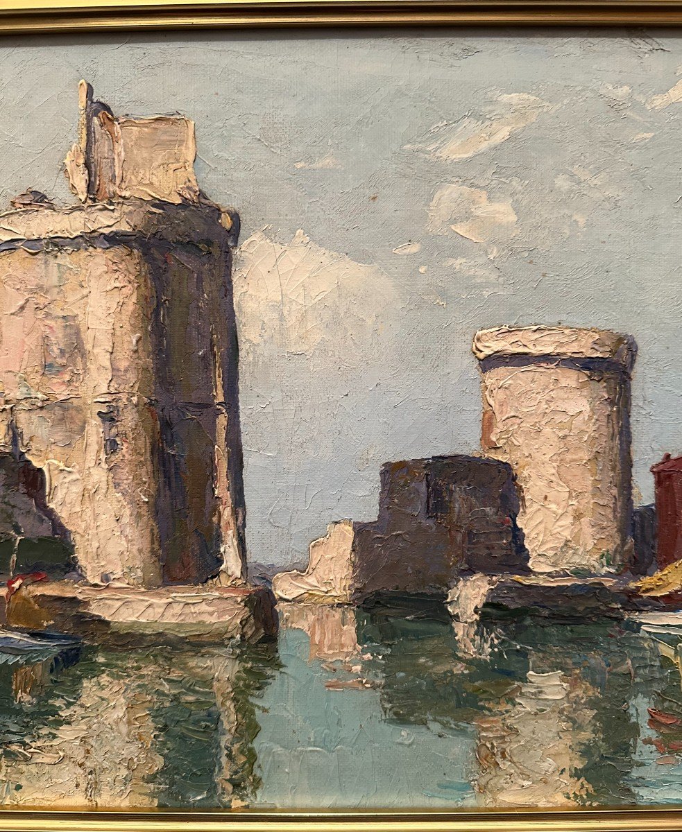 Tableau Port De La Rochelle Par Christian Couillaud-photo-4