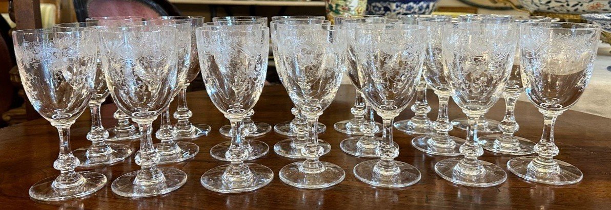 30 Crystal Red Wine Glasses Cleo Model By Saint Louis-photo-2