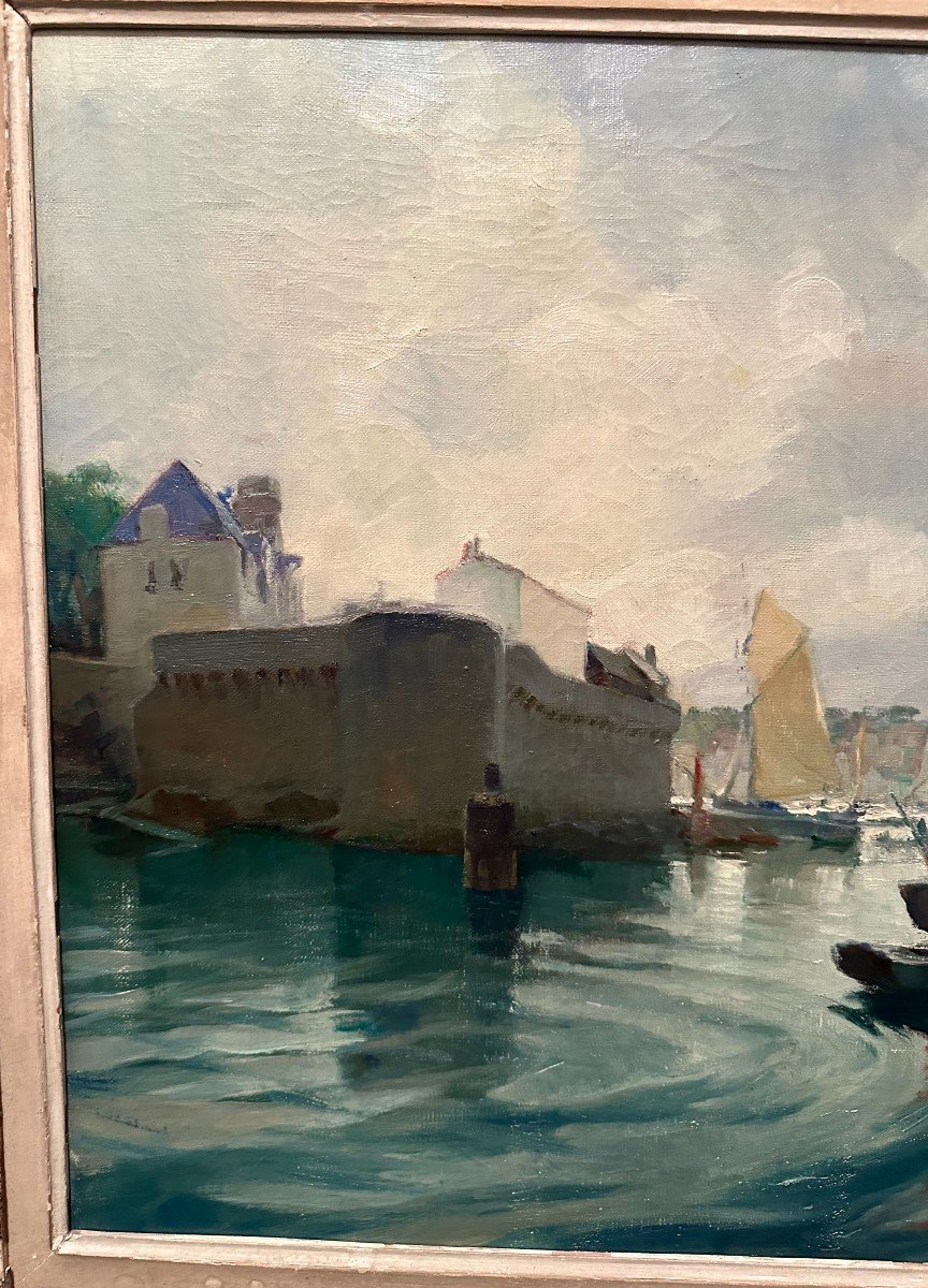 Tableau Le Port De Concarneau Par Henri Miloch-photo-3