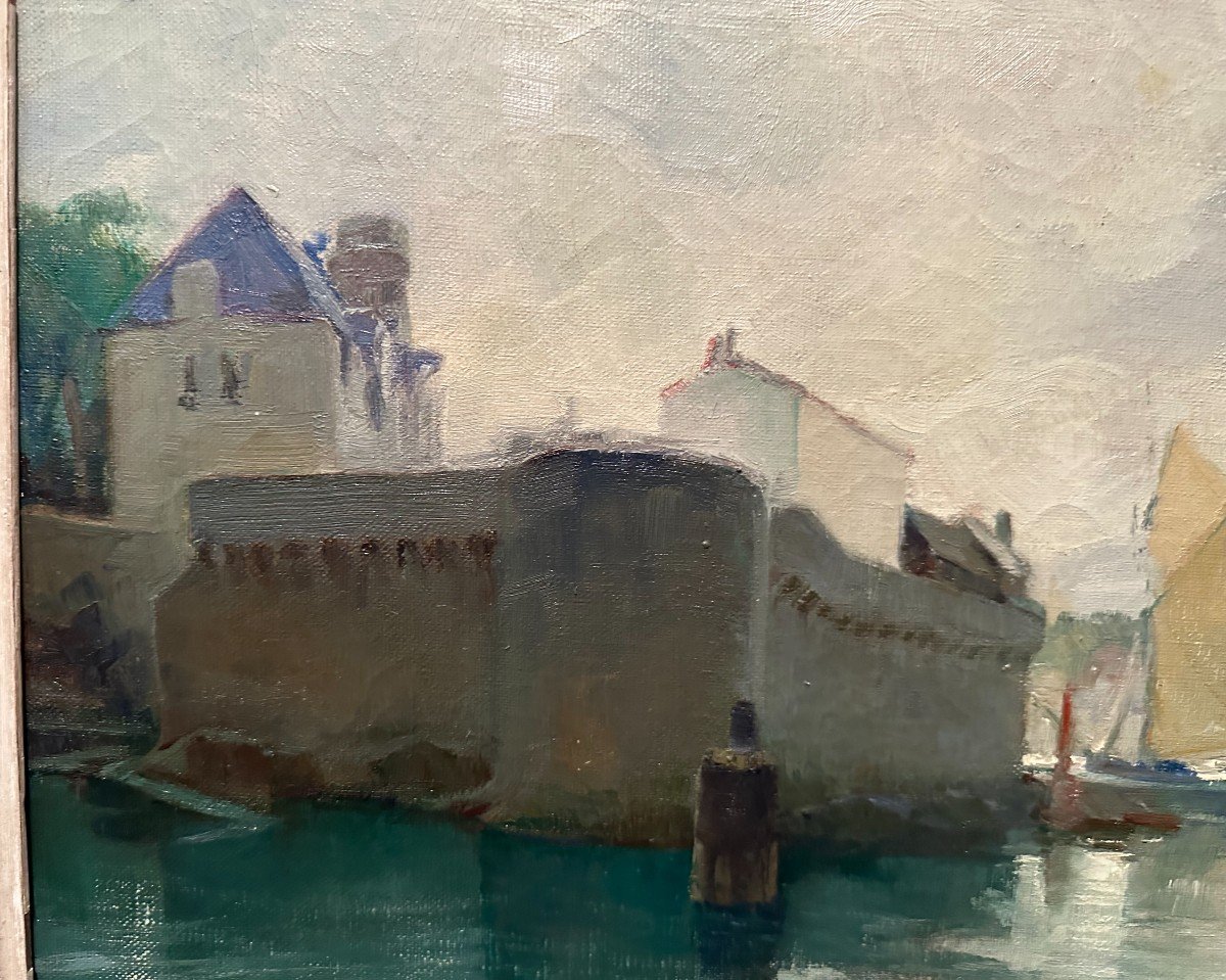 Tableau Le Port De Concarneau Par Henri Miloch-photo-3