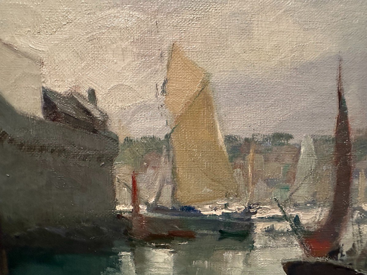 Tableau Le Port De Concarneau Par Henri Miloch-photo-4