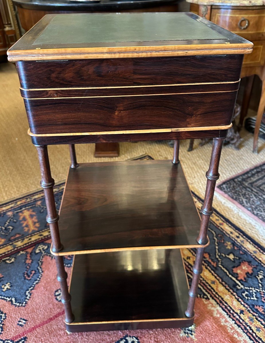 Watercolourist's Table Marquetry Rosewood And Lemonwood Restoration Period Circa 1830-photo-3