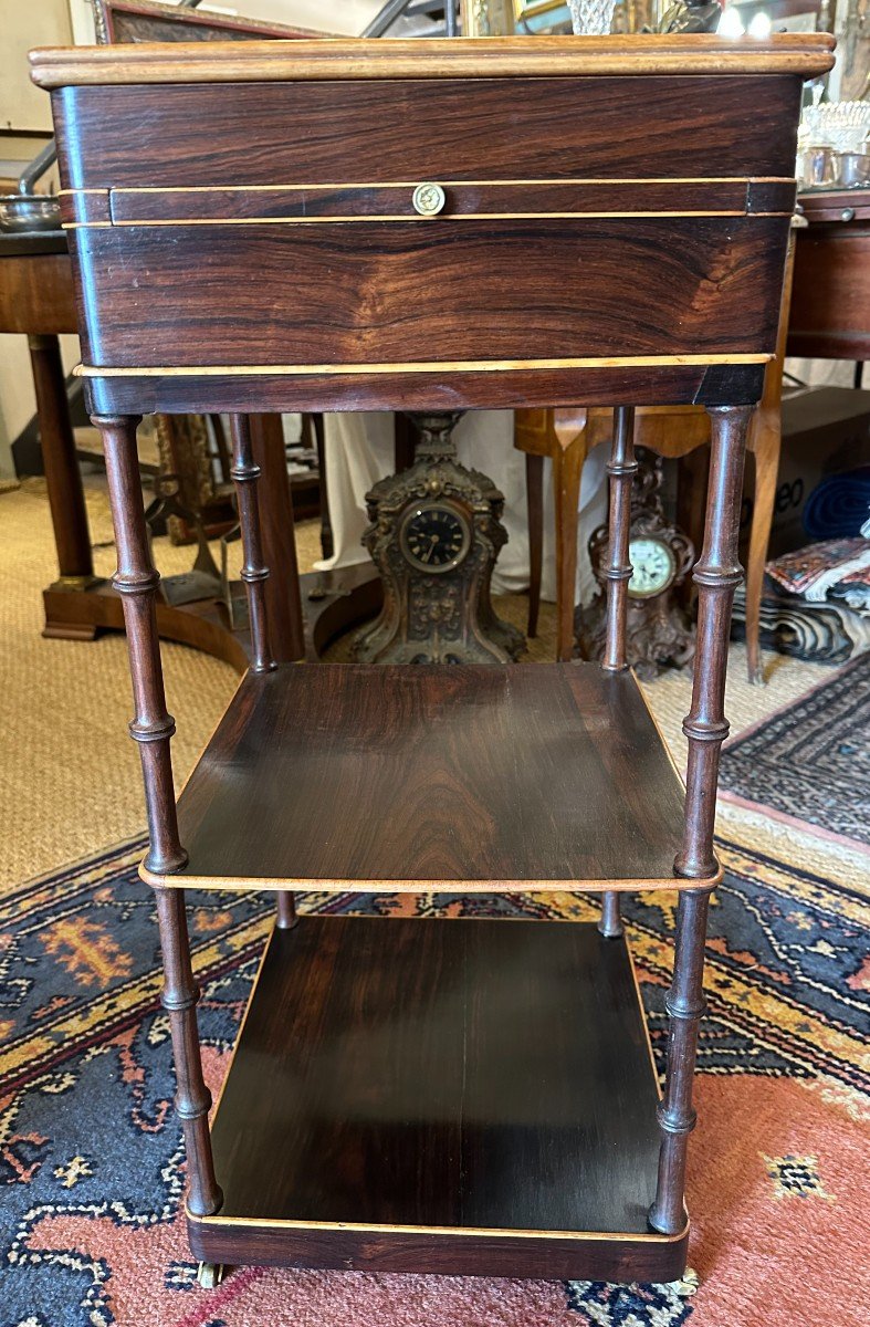 Watercolourist's Table Marquetry Rosewood And Lemonwood Restoration Period Circa 1830-photo-4