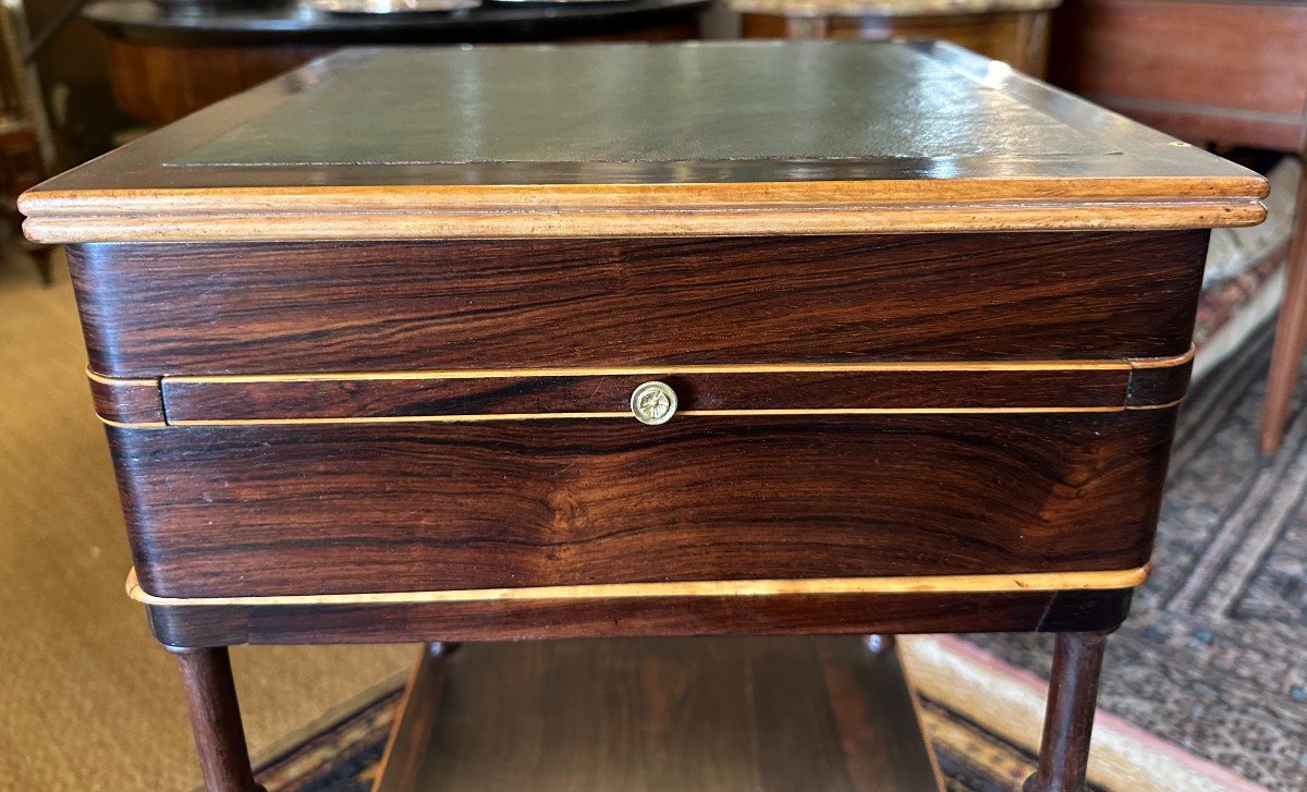 Watercolourist's Table Marquetry Rosewood And Lemonwood Restoration Period Circa 1830-photo-2