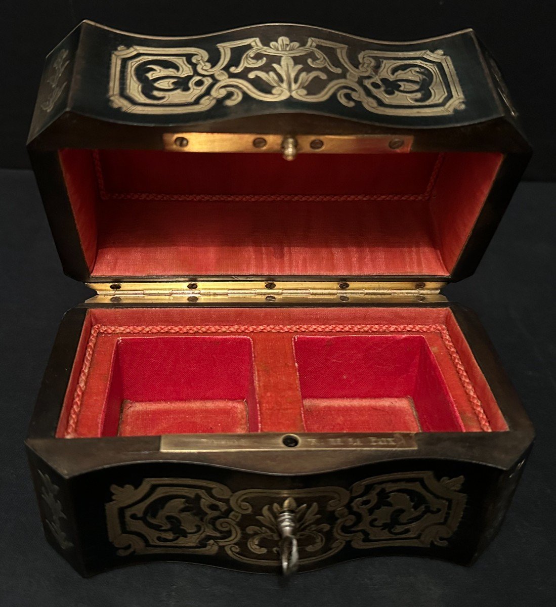 Boulle Marquetry Perfume Box Baccarat Bottles By Tahan Napoleon III Period-photo-3