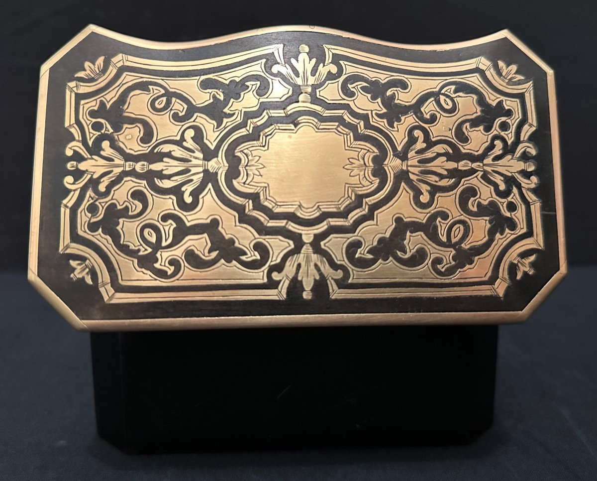 Boulle Marquetry Perfume Box Baccarat Bottles By Tahan Napoleon III Period-photo-5