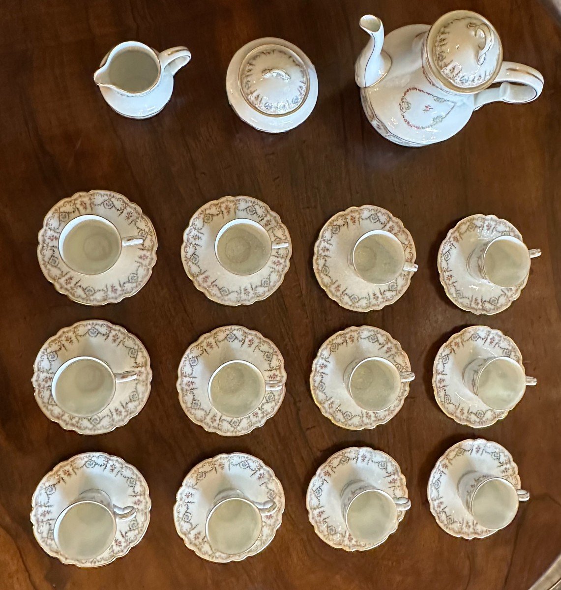 Haviland Limoges Porcelain Coffee Service Mozart Symphonia Model 12 People-photo-7