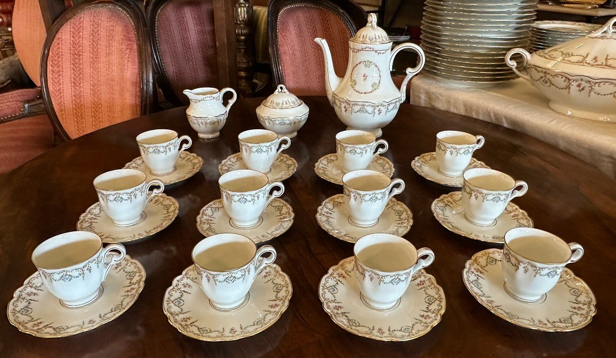 Haviland Limoges Porcelain Coffee Service Mozart Symphonia Model 12 People