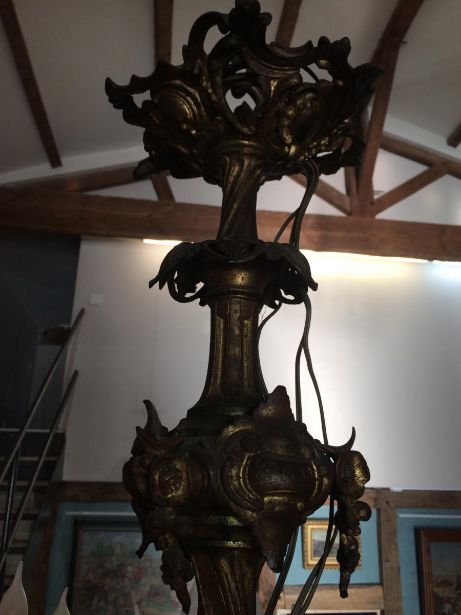 Important Gilt Bronze Chandelier Napoléon III XIXth-photo-5