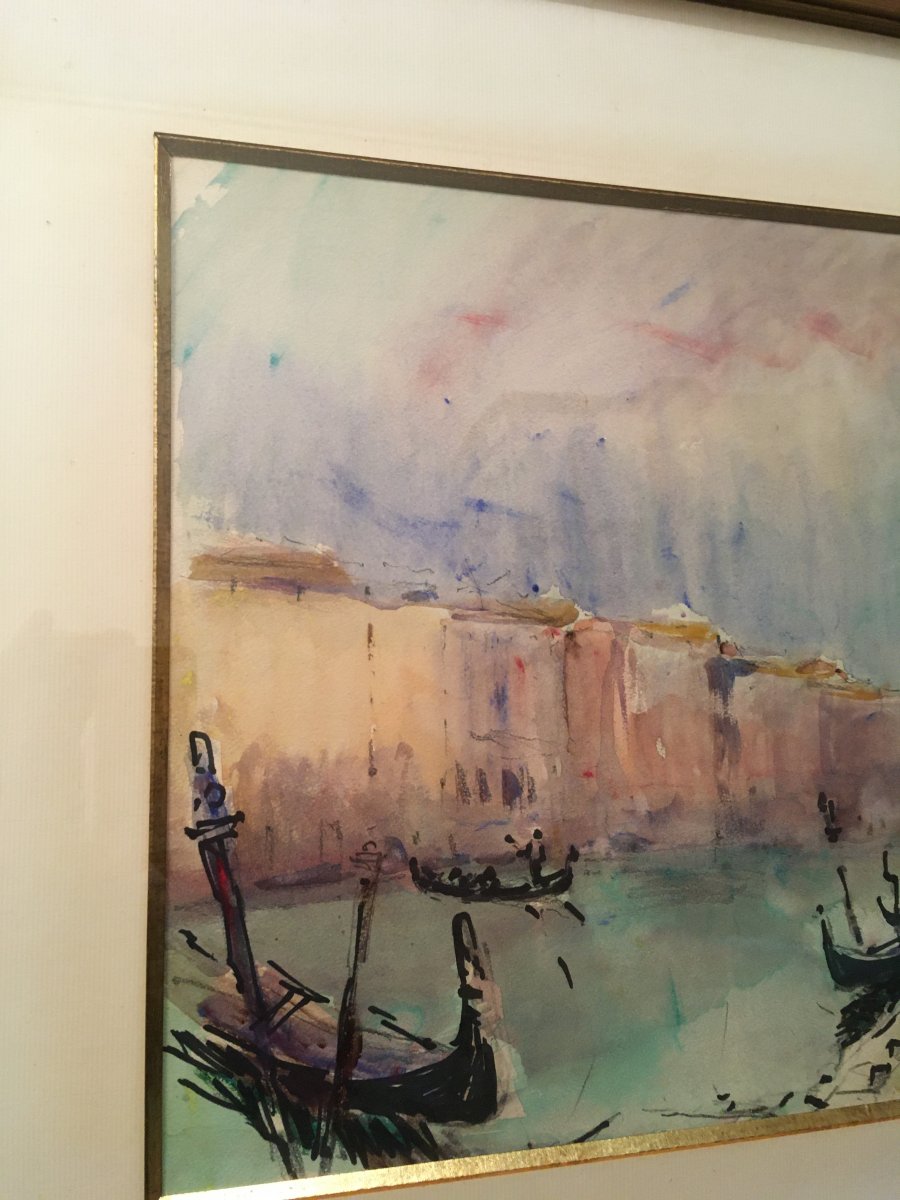 Watercolor Gondolas In Venice By Rouault-photo-1