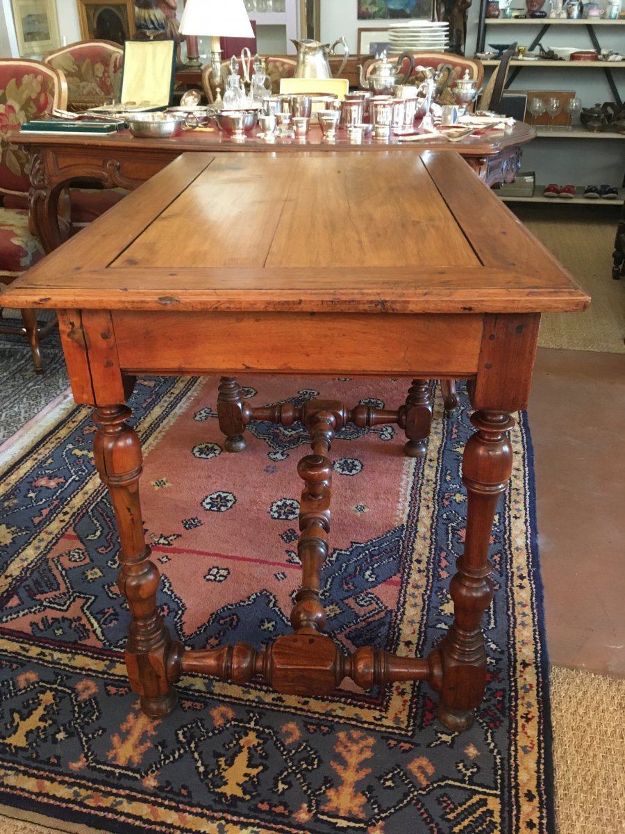 Louis XIV Period Table In Gaïac, Mahogany And Exotic Wood.-photo-4