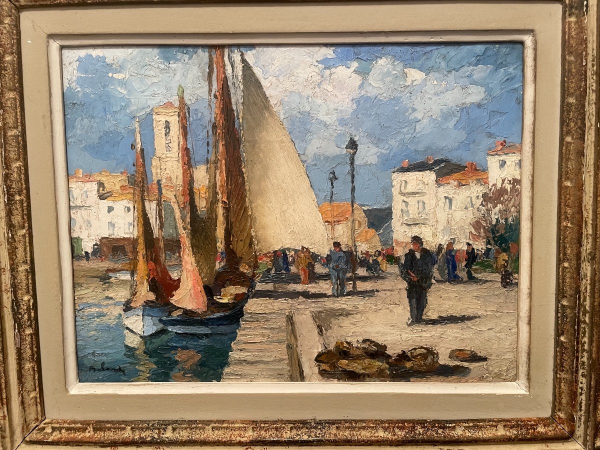 Tableau Port De La Rochelle Par Gaston Balande-photo-2