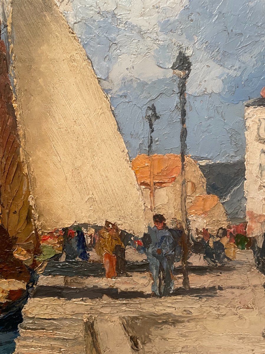 Tableau Port De La Rochelle Par Gaston Balande-photo-4