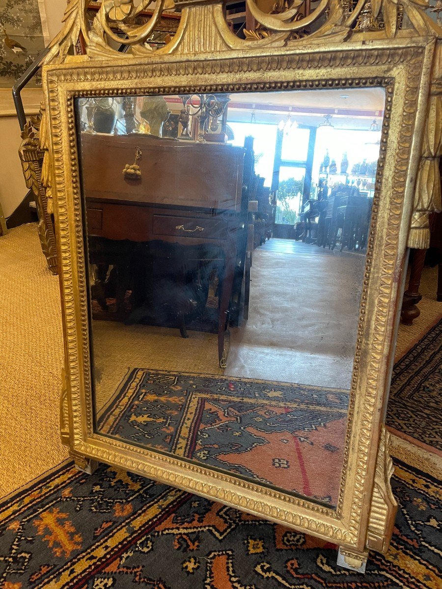 Miroir Louis XVI Bois Doré époque XVIIIème 117 X 72 cm-photo-3