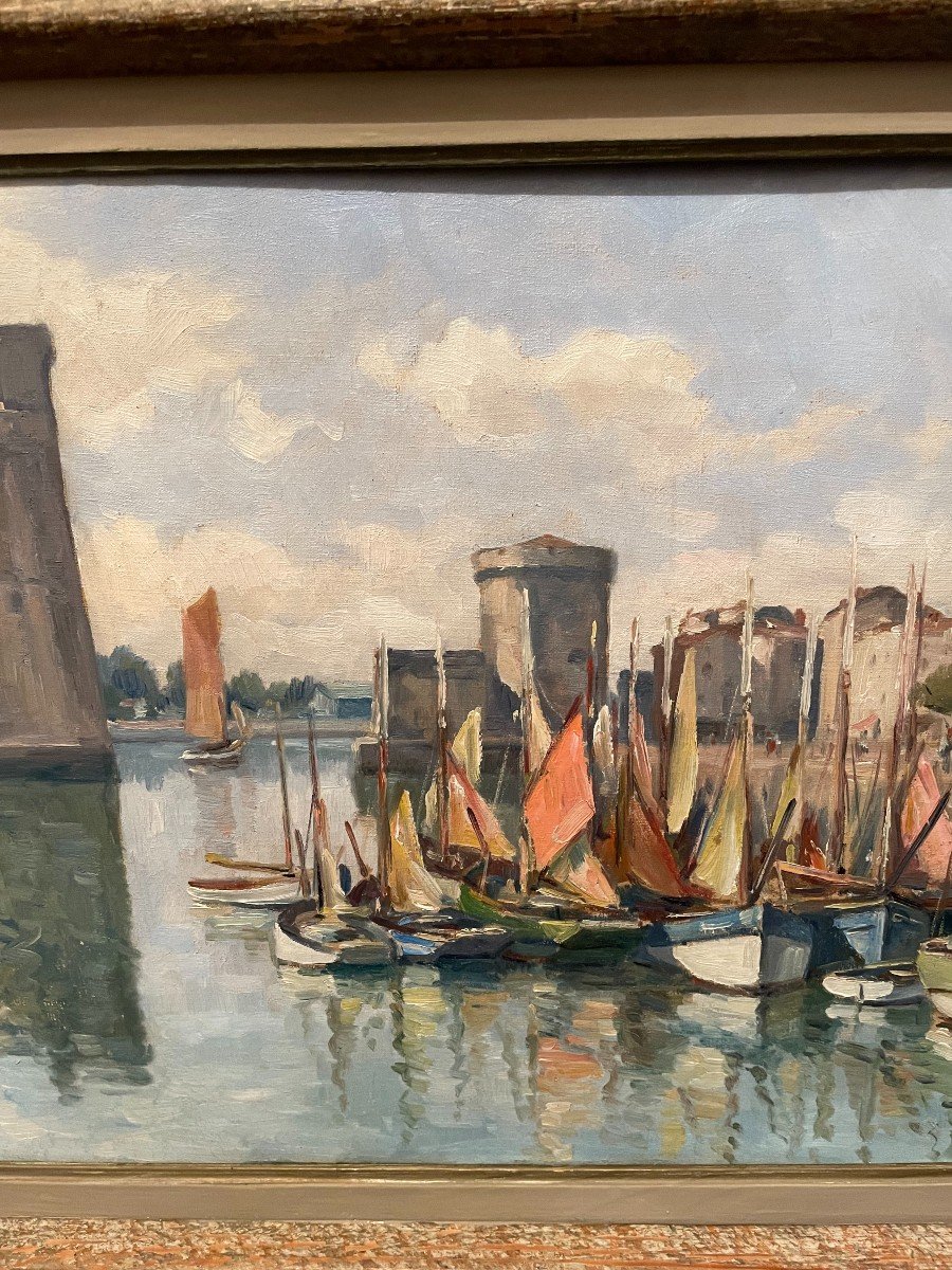 Painting Port Of La Rochelle By Christian Couillaud-photo-4