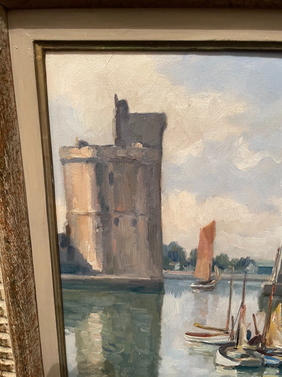 Painting Port Of La Rochelle By Christian Couillaud-photo-3