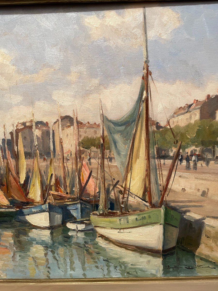 Painting Port Of La Rochelle By Christian Couillaud-photo-6