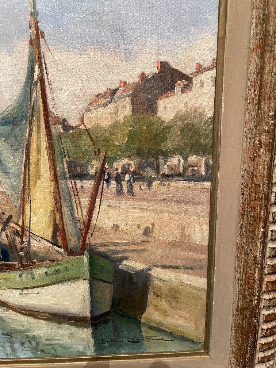 Painting Port Of La Rochelle By Christian Couillaud-photo-7