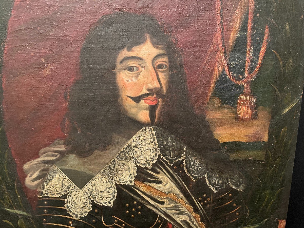 Louis XIII Portrait Painting In Armor Eighteenth Century-photo-3