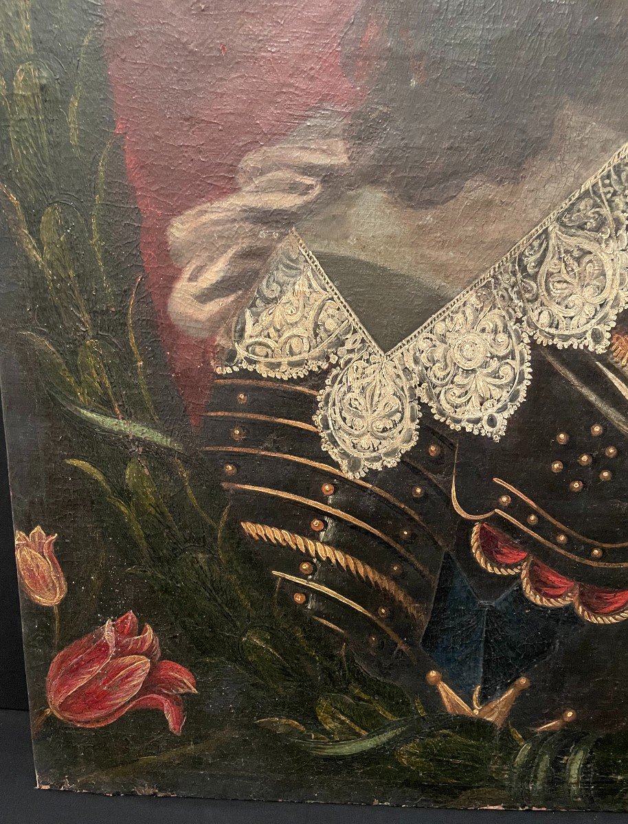 Louis XIII Portrait Painting In Armor Eighteenth Century-photo-4