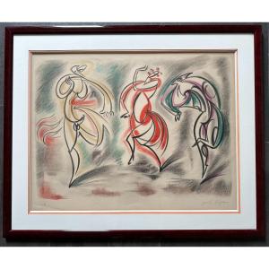 André Masson Color Lithograph The Three Dancers Artist's Proof