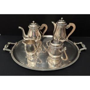 Christofle Tea And Coffee Service With Its Tray 62,5 Cm