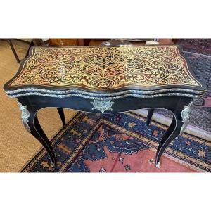 Console Games Table Boulle Marquetry Napoleon III Period