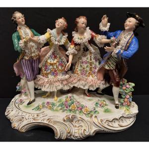 Important Porcelain Group By Sitzendorf Saxony Germany