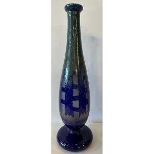 Small Art Deco Soliflore Vase By Charles Schneider For Le Verre Français Circa 1930