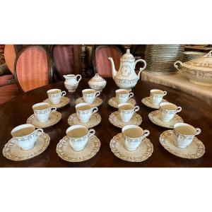 Haviland Limoges Service à Café En Porcelaine Modèle Mozart Symphonia 12 Personnes