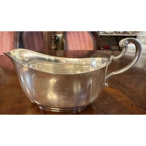 Christofle Solid Silver Sauce Boat With Handle 19th Century